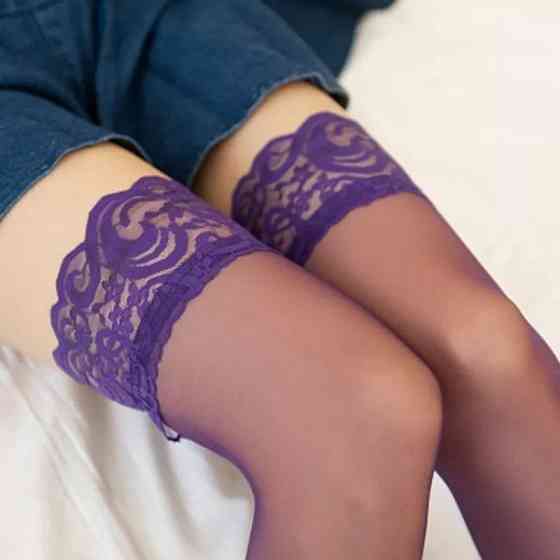 Панчохи жіночі фіолетові на резинці - розмір універсальний до 3 розміру Київ