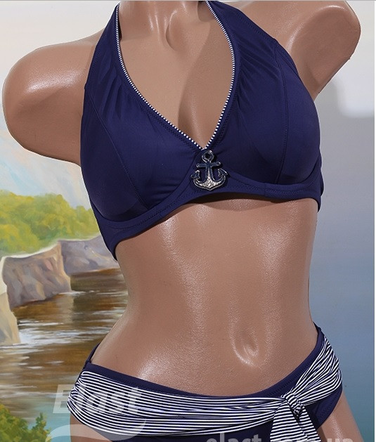 Женский купальник раздельный в полоску синий Киев - изображение 1