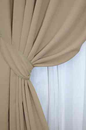 Комплект готових штор VR-Textil Мікровелюр SPARTA № 1032ш Темний беж100х285 см 2 шт (31-344) Київ