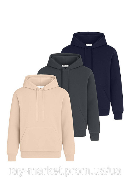 Набор женский худи утепленное 3шт RAY BASIC Бежевый/Темно-серый/Темно-синий (U0401W-Cream-DarkGrey-Navy) XL Киев - изображение 1