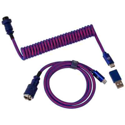 Дата кабель USB 2.0 AM to USB-C 1.08m Premium Coiled Aviator Straight purple Keychron (CAB1_KEYCHRON) Винница