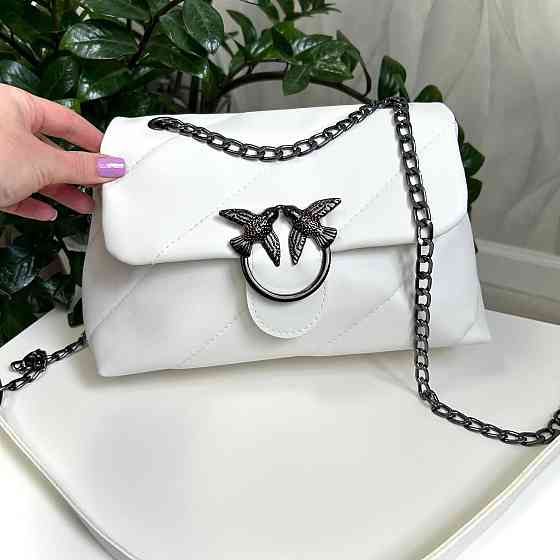 Брендовая женская сумка. Женская белая сумка маленькая через плечо. 873 Киев