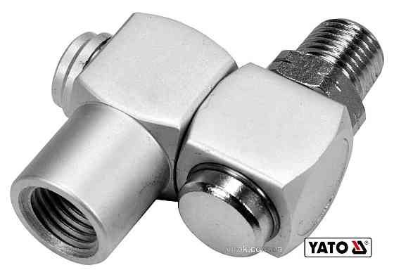 З'єднання пневматичне на шарнірі YATO з обертовим 360° наконечником Ø= 1/4