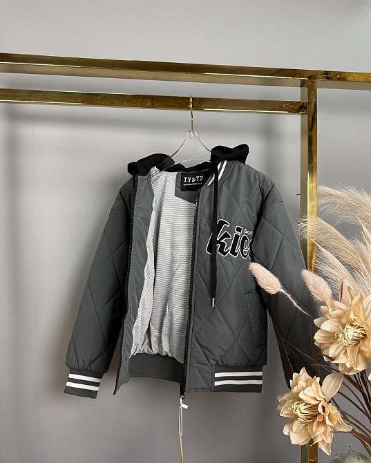 Куртка бомбер серый для мальчиков 122,128,140 Николаев - изображение 2