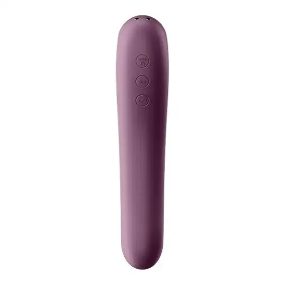 Вакуумний стимулятор з вібрацією Satisfyer Dual Kiss Wine Red Львів