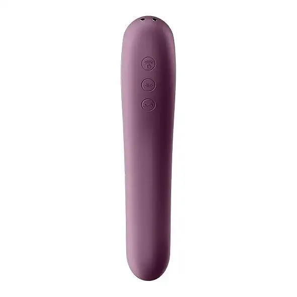 Вакуумний стимулятор з вібрацією Satisfyer Dual Kiss Wine Red Львів - фото 4