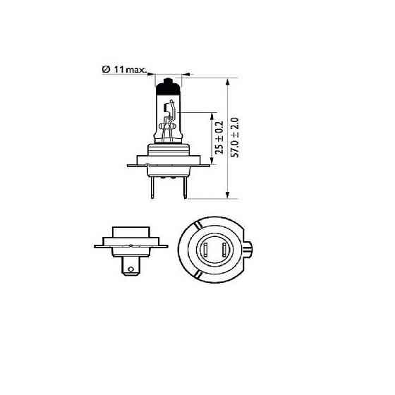 Галогенова лампа PHILIPS H7 12972PRC1 Vision +30% 55 W 12 V PX26d (1 шт) Харків