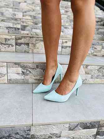 Comer Туфли женские COMER бирюзовые эко-замша высота каблука 8.5 см размеры 38р.39р. ( 2394) Коломыя