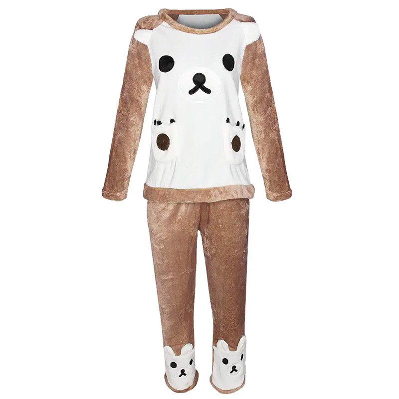 Женская тёплая махровая пижама Bear White XL Київ - фото 1