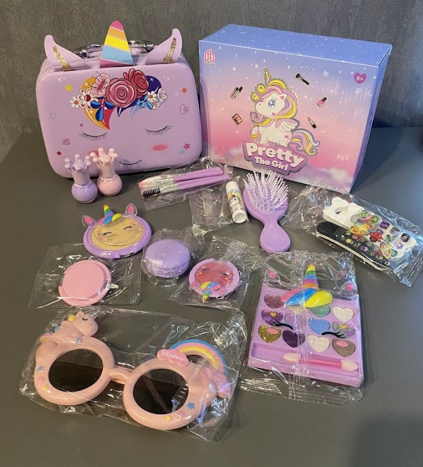 Набор детской косметики Princess Toy 25 предмета в чемодане с  єдинорогом фиолетовий Киев - изображение 2