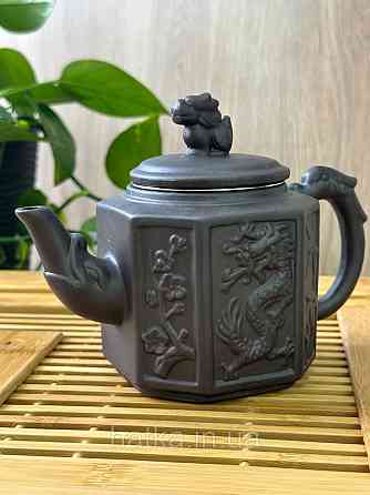 Чайник заварювальний ісинська глина 580 мл "Бамбуковий Дракон" темний Т2566-1 Київ