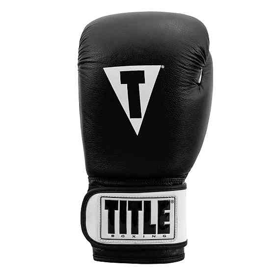 Боксерські рукавиці TITLE Premier Leather Black/White L 14 oz (бинти 4м. в комплекті) Каменское
