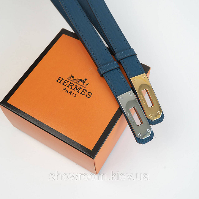 Жіночий ремінь шкіряний Hermes Гермес (280-1) синій Київ - фото 7