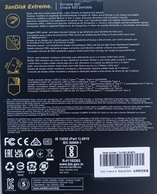 SanDisk Extreme Portable 8TB, 4TB SSD Накопичувач. Київ - фото 2