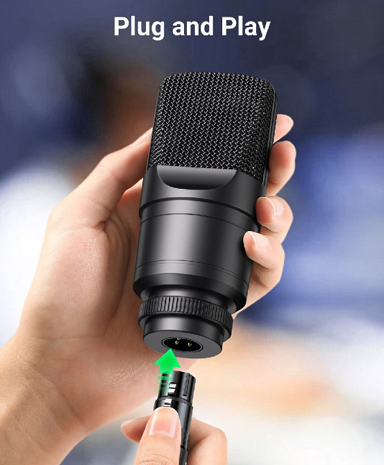 Аудио кабель UGREEN AV130 Cannon Male to Female Microphone Extension Audio Cable 5m Black Одесса - изображение 5