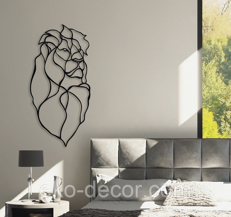 Настенный декор Панно «Лев» Декор на стену 70*35 см, Черный Киев - изображение 2