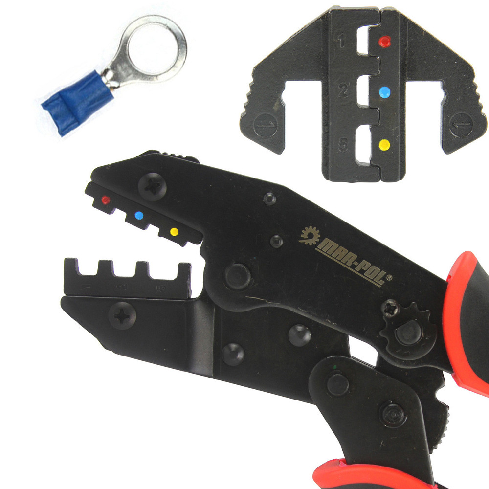 Клещи-кримпер для разъемов с 5 комплектами переменных матриц в кейсе Mar-Pol (M49533) Нововолынск - изображение 9