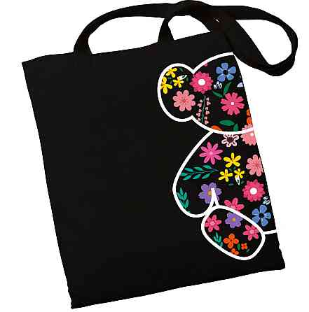 Екошопер BookOpt ВК4058 Ведмедик (Квіткові мрії) чорний Київ