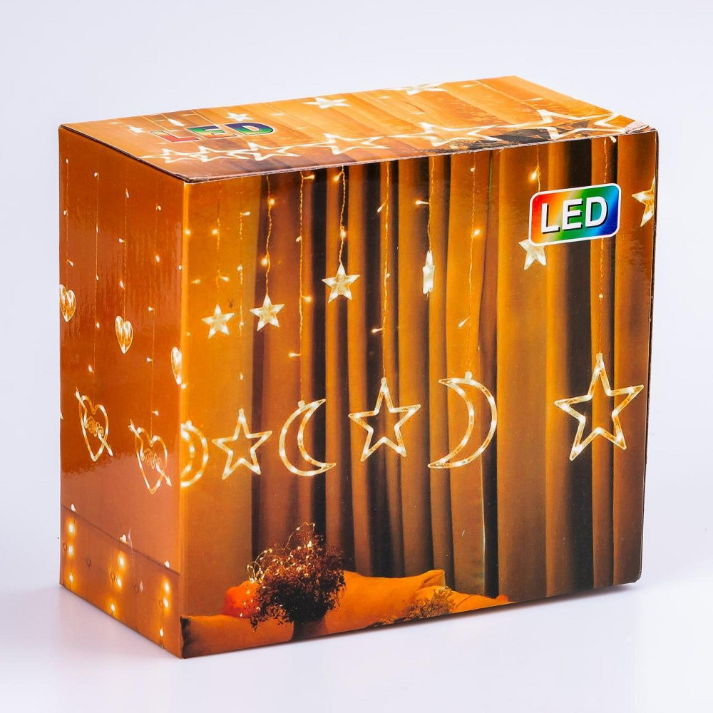 Гірлянда світлодіодна штора GarlandoPro зірка і місяць 108LED 3х0,9 м гірлянда зірка 17333057ML Київ - фото 9