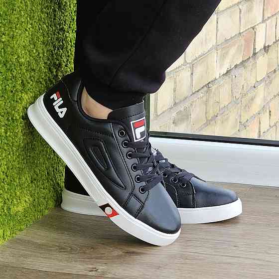 Мужские Кроссовки FILA Черные Белые Кеды Фила Кожаные (размеры: 40,41,42,43,44) Видео Обзор Днепр