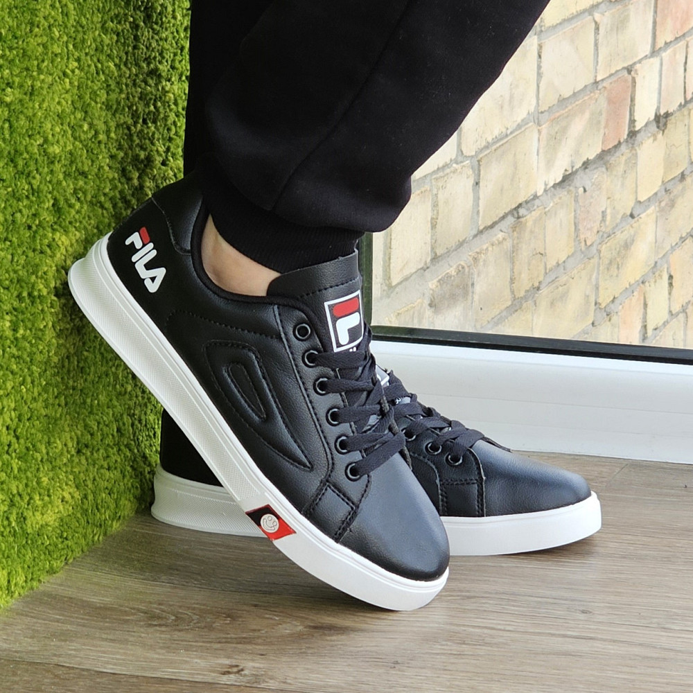 Мужские Кроссовки FILA Черные Белые Кеды Фила Кожаные (размеры: 40,41,42,43,44) Видео Обзор Днепр - изображение 2