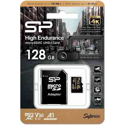 Карта памяти Silicon Power 128GB microSDXC class 10 UHS-I U3 V30 A1 High Endurance (SP128GBSTXDV3V1HSP) Винница