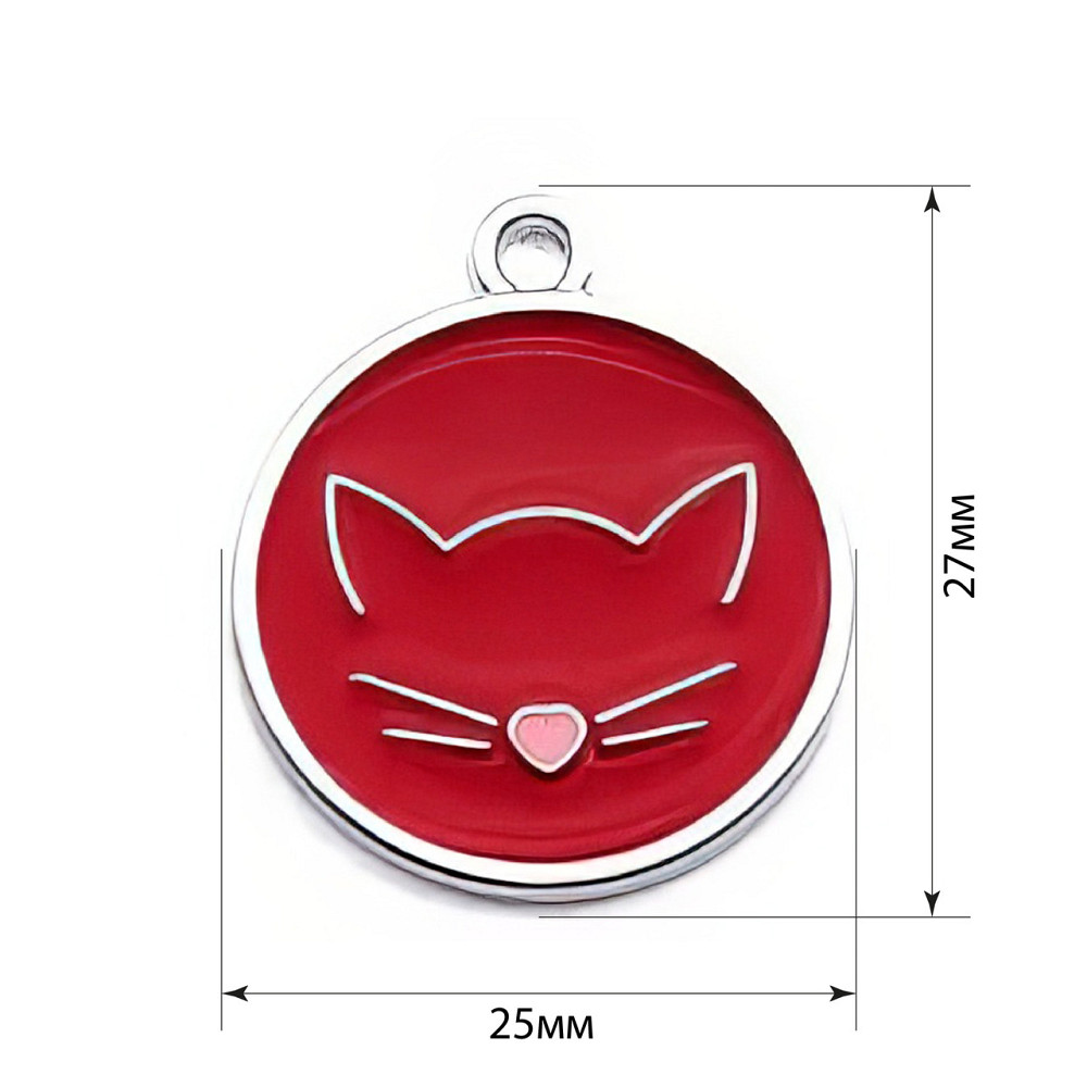 Адресник для кота Circle Cat Red 25х27мм Київ - фото 2