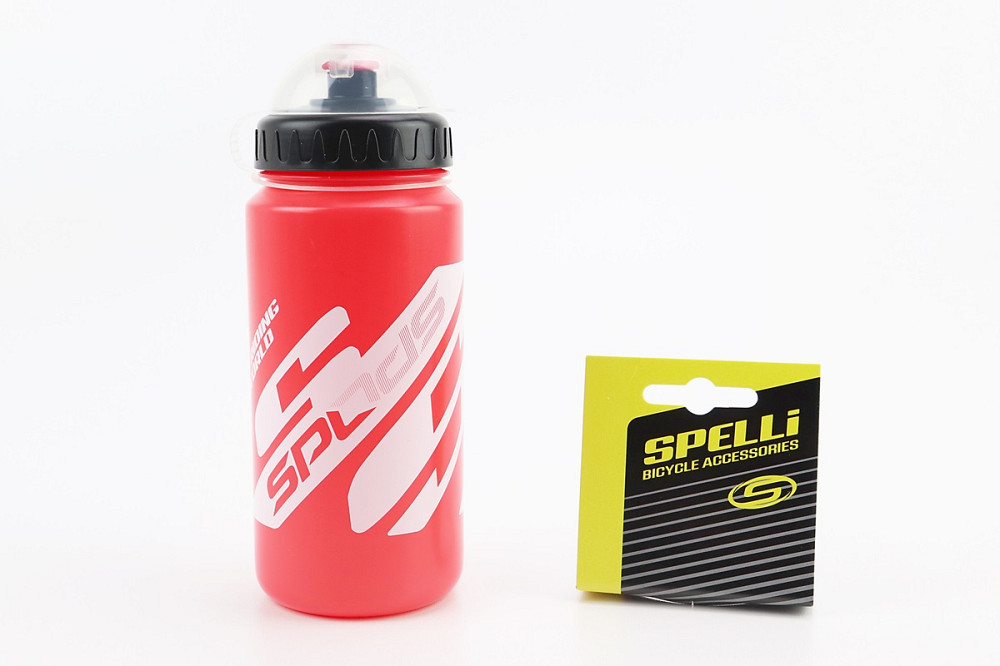 Фляга пластикова 600мл, з захисною кришкою, червоно-біла SWB-528-M Київ - фото 1