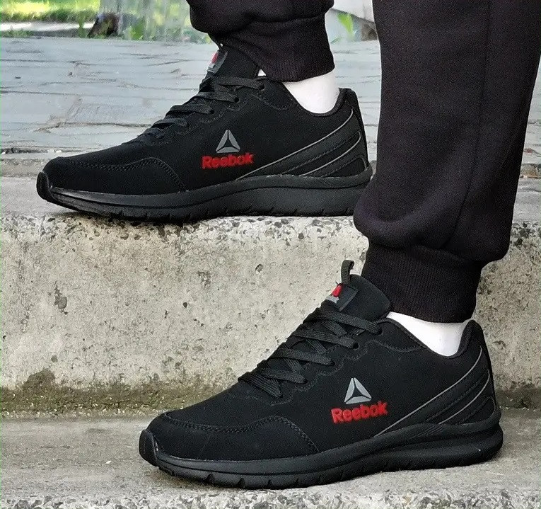 Кроссовки Reebok Черные Рибок Кожа Женские (размеры: 36,37,38,39,40,41) Днепр - изображение 1