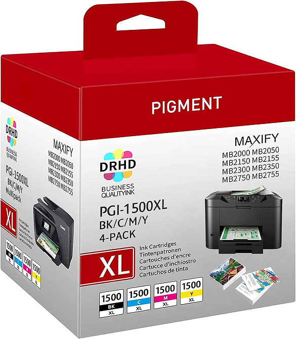 Набір із 4 картриджів 1500XL Canon PGI-1500XL для Canon Maxify MB2750, MB2000, MB2050, MB2150, MB2155, MB2300, MB2350 Дніпро - фото 1