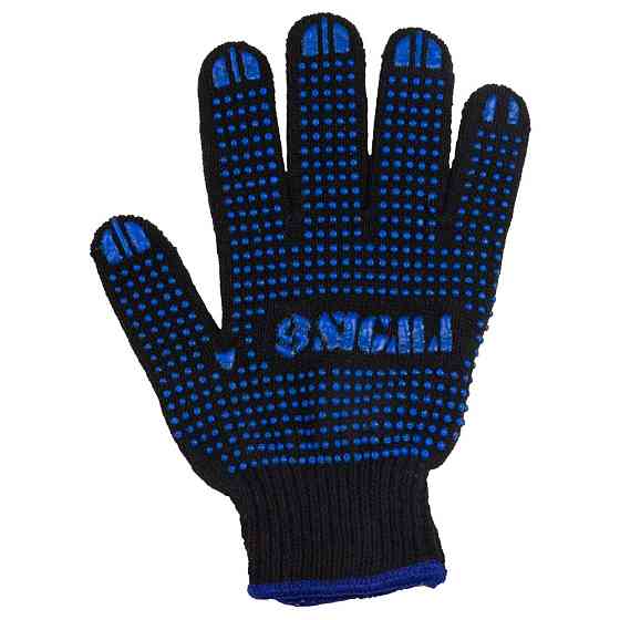 Sigma Перчатки трикотажные с ПВХ точкой р10 Оптима (черные) КРАТНО 12 парам SIGMA (9442531) Киев