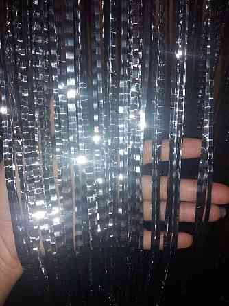 Дощик новорічний гафре 150 см на 22 см срібний Київ