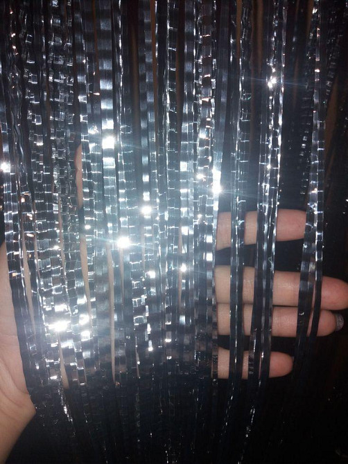 Дощик новорічний гафре 150 см на 22 см срібний Київ - фото 3