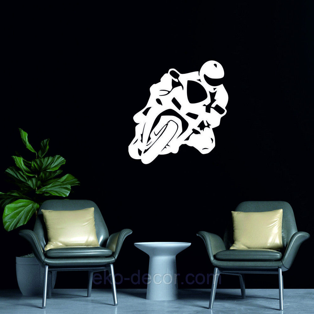 Декоративное настенное Панно «Мотоцыкл» Декор на стену 90*86 см, Белый Киев - изображение 5