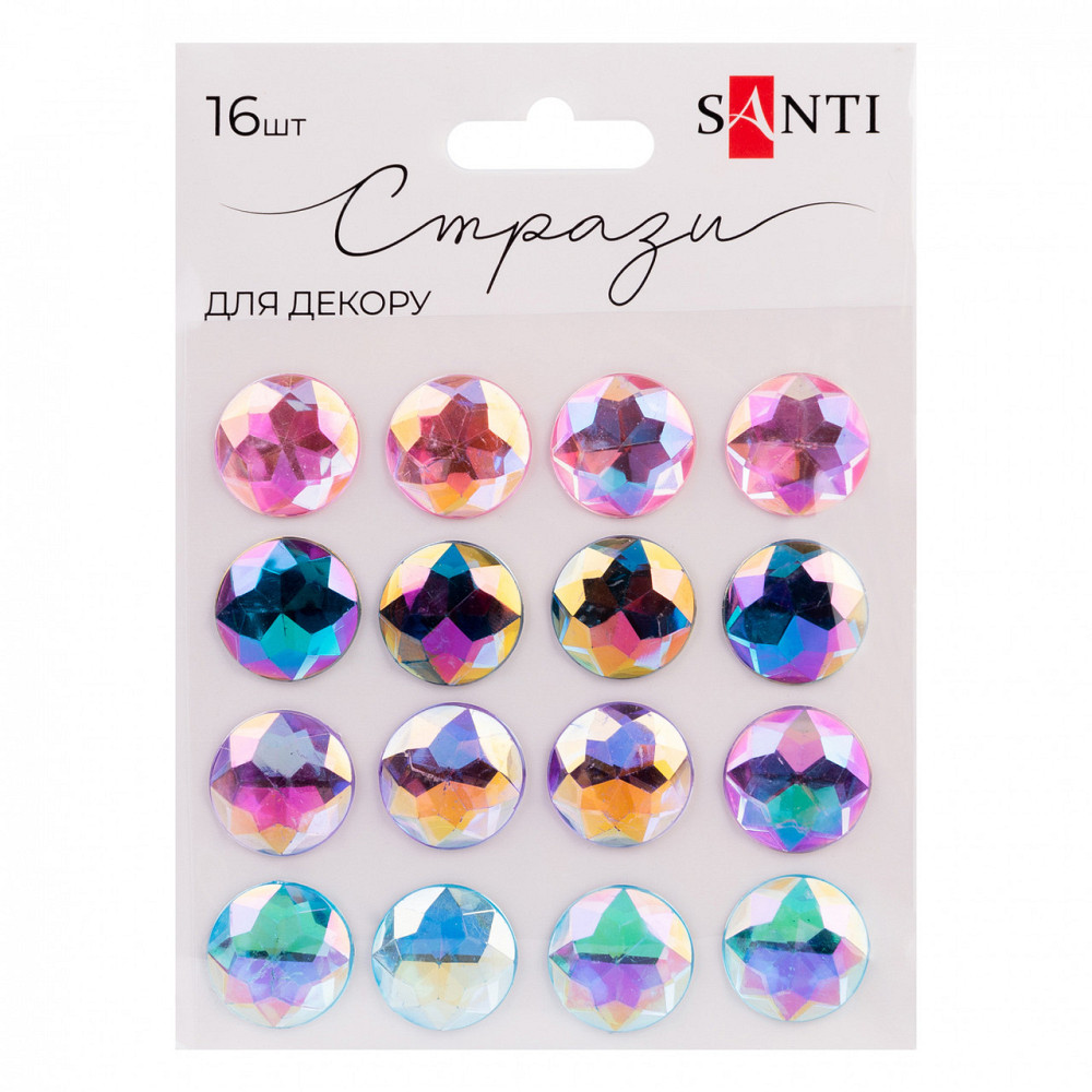 Стрази "Santi" самоклеючі "SPRING" хамелеон мікс, 16 шт 742994, шт Київ - фото 1
