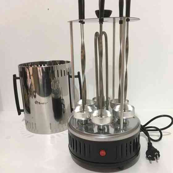 Шашличниця електрична Domotec MS-7781 на 6 шампурів 1000Вт вертикальна з нержавіючої сталі YZ-28 Івано-Франківськ