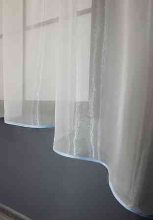 Гардина арка на кухню VR-Textil № 036к молочный с голубым 270х170 см (52-0651) Киев