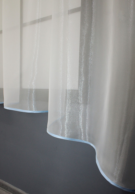 Гардина арка на кухню VR-Textil № 036к молочний із блакитним 270х170 см (52-0651) Київ - фото 5