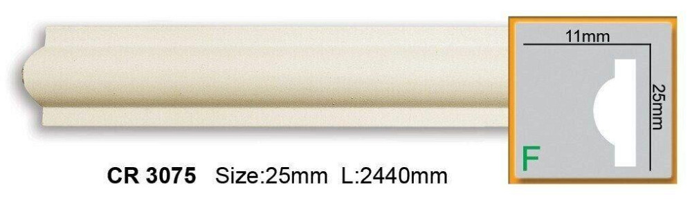 Молдинг полиуретановый гладкий Gaudi Decor CR 3075 Flexi Днепр - изображение 1