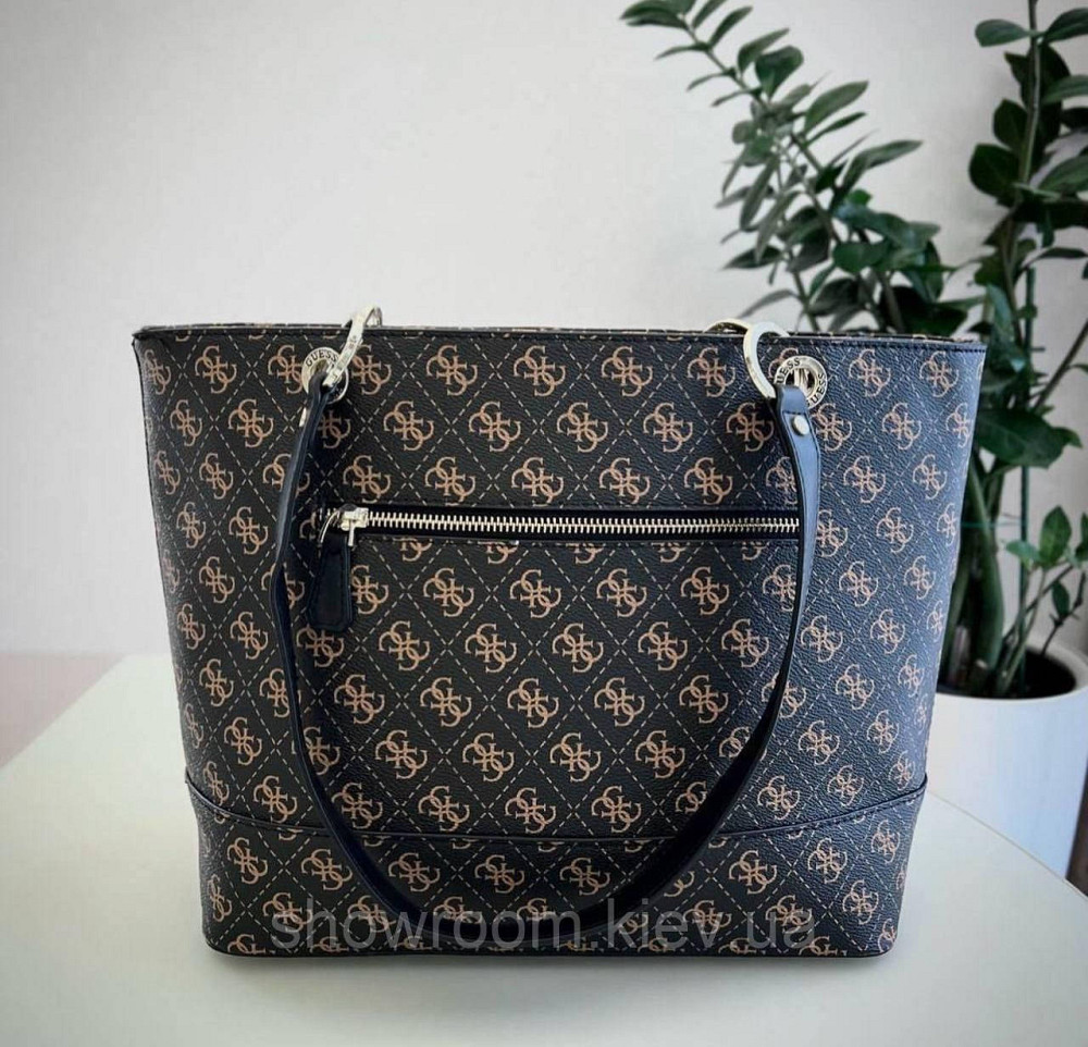Жіноча сумка шоппер Guess (866530) коричнева Київ - фото 4