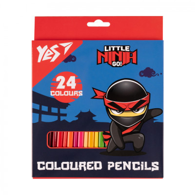 Карандаши цветные Yes 24 круг Ninja синий (290743) Винница - изображение 1