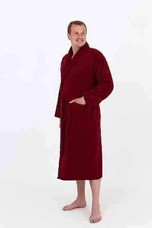 Мужской махровый халат Ideal Textile M бордовый (56860500) Черновцы