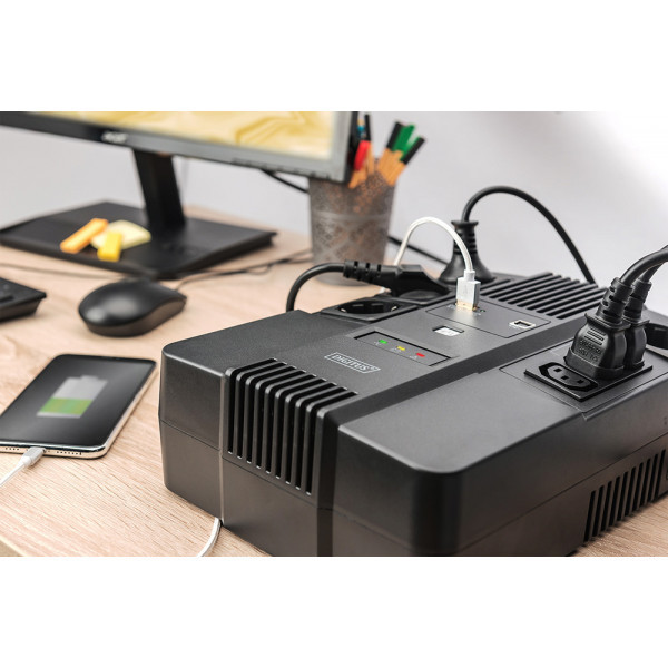 ДБЖ Digitus Line-Interactive, 800VA/480W, LED, 4xSchuko/3xC13, RJ45, USB (DN-170111) Київ - фото 2