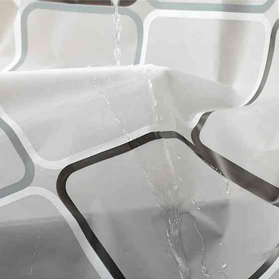 Шторка для ванної та душу з кільцями 180x200 см водовідштовхувальна, шторка для ванної кімнати з гачками та магнітами Кам'янець-Подільський