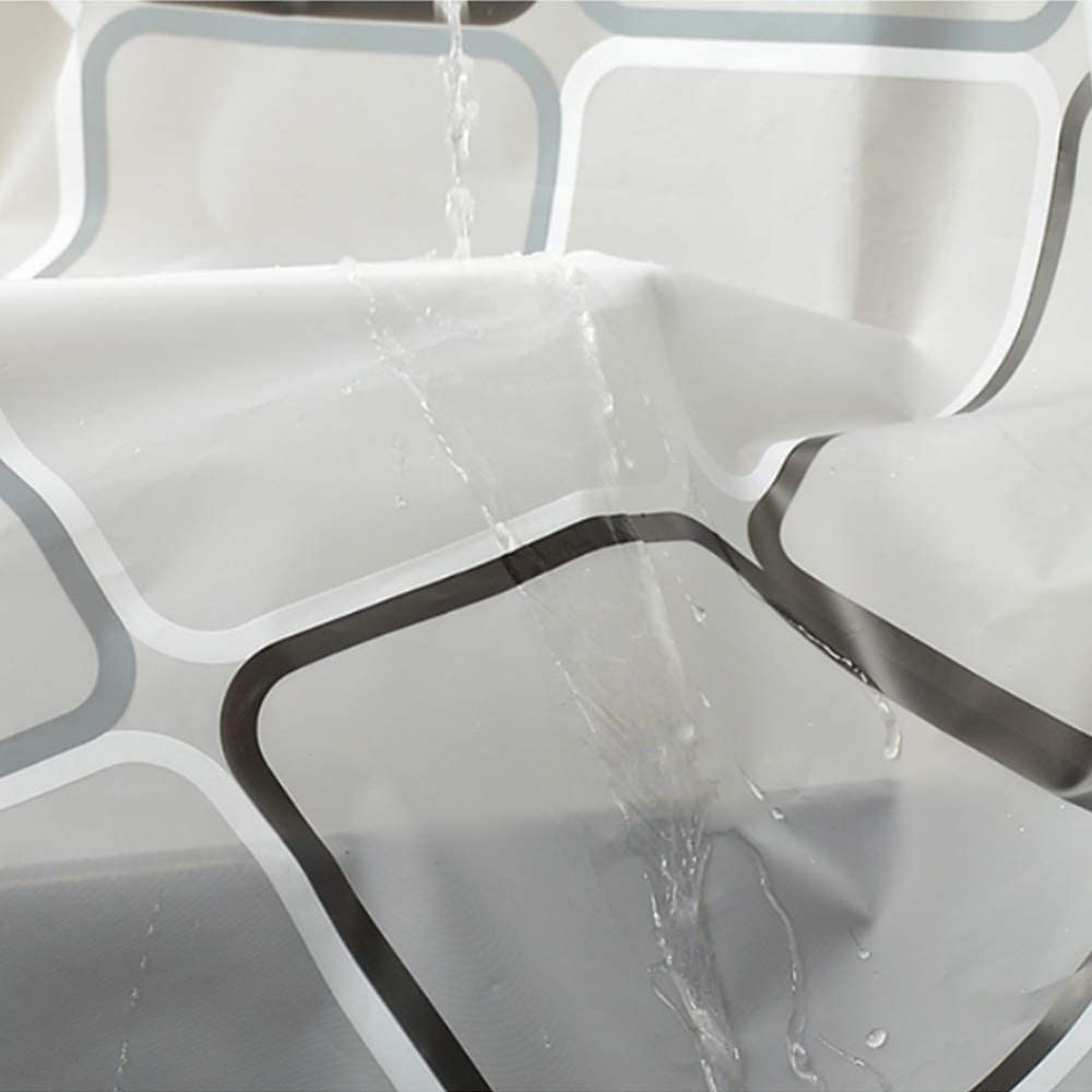 Шторка для ванной и душа с кольцами 180x200 см водоотталкивающая, шторка для ванной комнаты с крючками и магнитами Каменец-Подольский - изображение 2