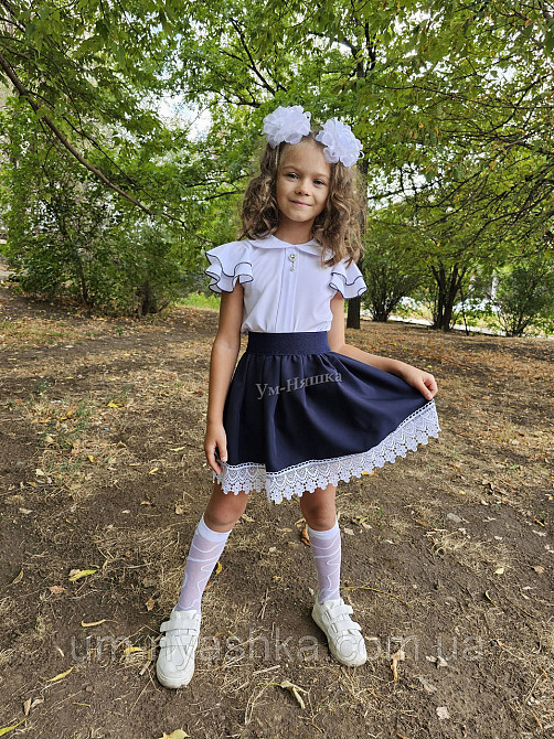 Красивая школьная блузка с коротким рукавом 122-146 Кривой Рог - изображение 7