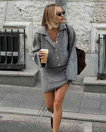 Женский теплый базовый костюм двойка: кофта и юбка турецкая ангора вязка 46/48 Одесса