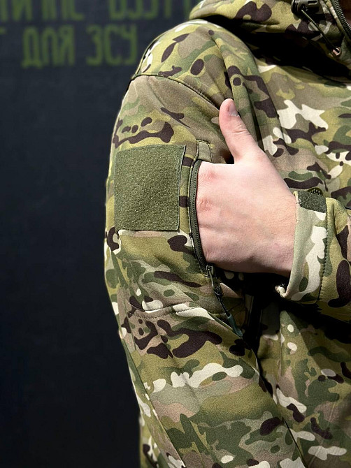 Мужская армейская демисезонная куртка мультикам Soft Shell, военная демисезонная куртка для ВСУ Львов - изображение 3