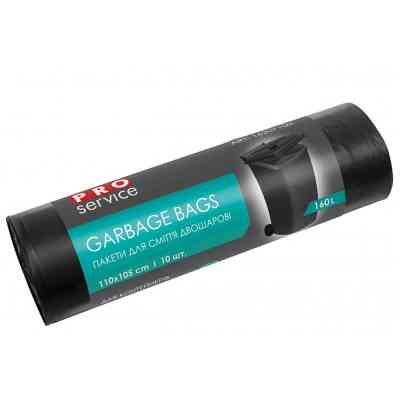 Пакеты для мусора PRO service Professional LD двухслойные Черные 160 л 10 шт. (4823071621815) Винница