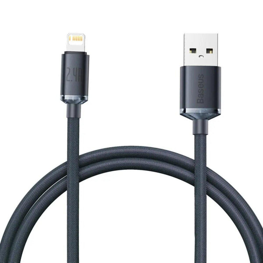 Кабель Baseus Crystal Shine Series для быстрой зарядки и передачи данных USB - Lightning 2.4A 1.2m, цвет Одесса - изображение 3